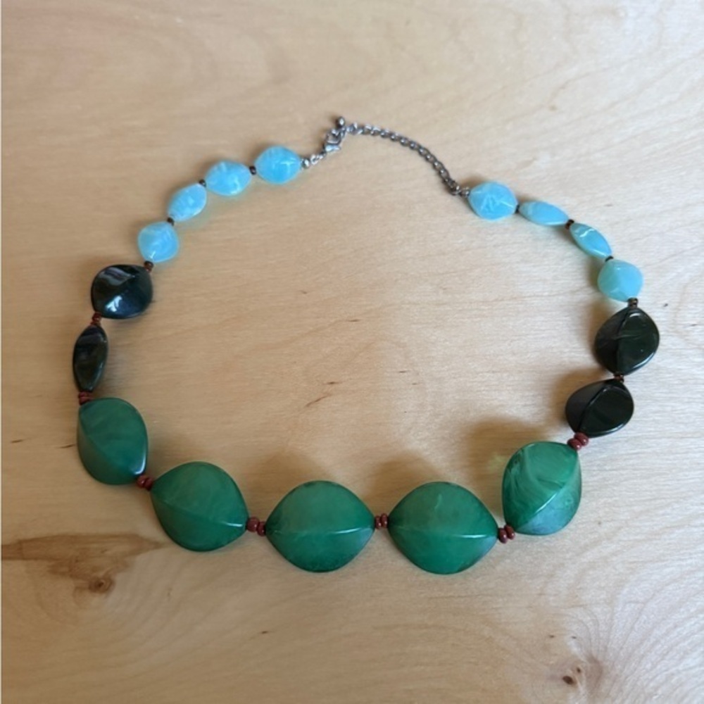 Green and Blue Beaded Necklace